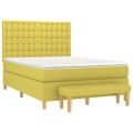 vidaXL Boxspring posteľ s matracom svetlozelená 140x190 cm látka