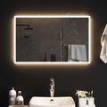 vidaXL Zrkadlo do kúpeľne s LED Priehľadná 80 x 50 cm tvrdené sklo
