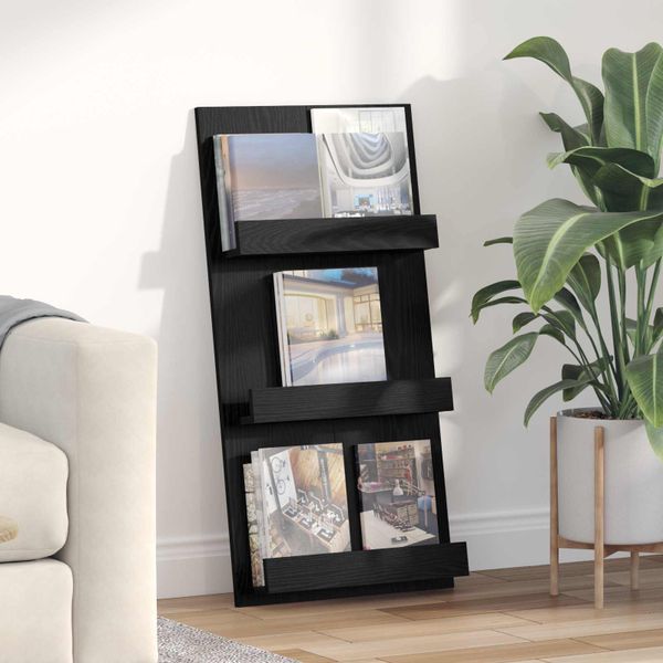 vidaXL Regál na časopisy Čierny dub 51 x 11 x 102 cm Kompozitné drevo