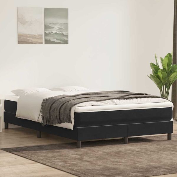 vidaXL Posteľ s boxspringom bez matraca, čierna 160x220 cm, zamat