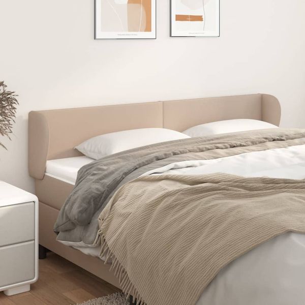 vidaXL Čelo postele so záhybmi kapučínové 203x23x78/88 cm umelá koža