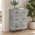 vidaXL Zásuvkový kabinet Betónovo sivá 66 x 34,5 x 89,5 cm