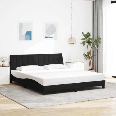 vidaXL Rám postele bez matraca Hanko čierny 180x200 cm látka