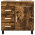 vidaXL Kozmetický stolík do kúpeľne Dymový dub 60 x 35 x 60 cm