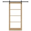 vidaXL Posuvné dvere 93 x 202 cm Masívne borovicové drevo a sklo