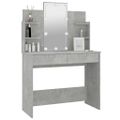 vidaXL Toaletný stolík s LED betónovo sivý 96x40x142 cm