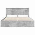 vidaXL Rám postele Betónová šedá 200 x 200 cm Inžinierske drevo