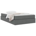 vidaXL Postel s úložným prostorem a matrací Tmavo šedá 120 x 190 cm