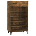 vidaXL Botník dymový dub 60x35x105 cm spracované drevo