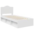vidaXL Rám postele Biela 75 x 190 cm Masívne borovicové drevo