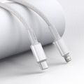 Kábel USB-C na Lightning Baseus s vysokou hustotou opletenia, 20 W, PD, 2 m (biely)
