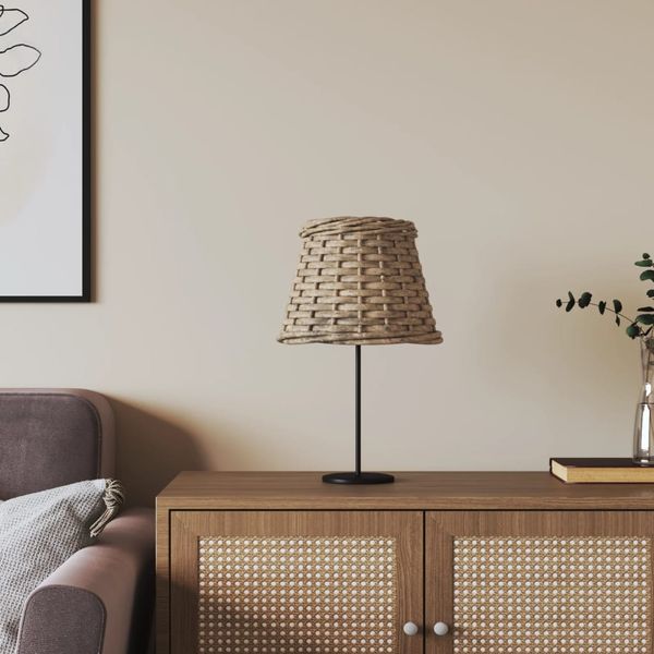 vidaXL Tienidlo na lampu hnedé Ø15x12 cm prútené