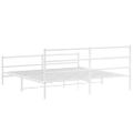 vidaXL Kovový rám postele s predným a zadným čelom biely 183x213 cm