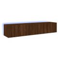 vidaXL TV nástenné skrinky s LED svetlami 2 ks hnedý dub 80x35x31 cm