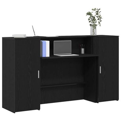 vidaXL Recepčný pult, čierny dub, 180x50x103,5 cm, imitácia dreva