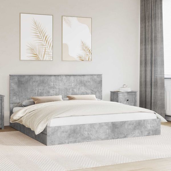 vidaXL Úložná posteľ Betónová šedá 200 x 200 cm Kompozitné drevo