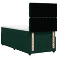 vidaXL Posteľný rám boxsping s matracom tmavozelený 90x200 cm zamat