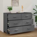 vidaXL Komoda HAMAR, tmavosivá 113x40x80 cm, borovicový masív