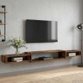 vidaXL Nástenný TV kabinet Nástenná montáž Dymový dub 220 x 28 x 21 cm
