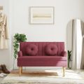 vidaXL Lavička s vankúšmi vínovo červená 113x64,5x75,5 cm látka