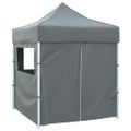 vidaXL Profesionálny skladací párty stan+4 steny 2x2 m, oceľ, antracit