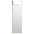 vidaXL Zrkadlo na dvere zlaté 30x80 cm sklo a hliník