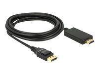 Kábel adaptéra - DisplayPort s kolíkmi (male) do HDMI s kolíkmi (male) - 3 m - trojnásobne tienená krútená dvojlinka - čierna - pasívny