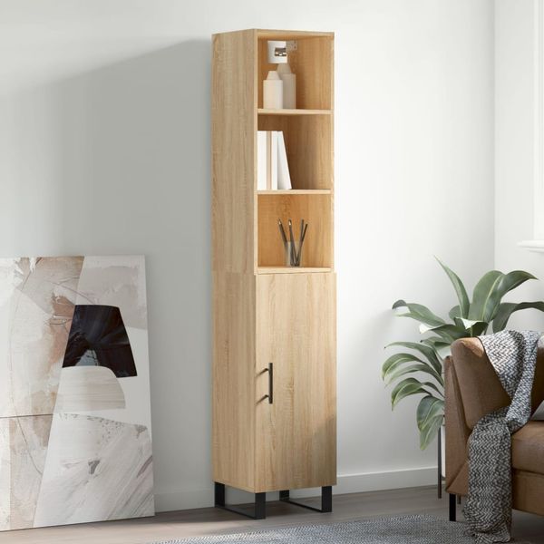 vidaXL Vysoká skrinka dub sonoma 34,5x34x180 cm spracované drevo