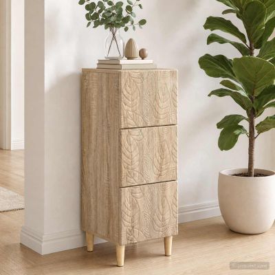 vidaXL Zásuvkový kabinet Dub sonoma 33 x 34,5 x 90 cm Kompozitné drevo