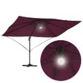vidaXL Slnečník Bordeaux červená 351 x 250 x 253 cm Polyester a hliník
