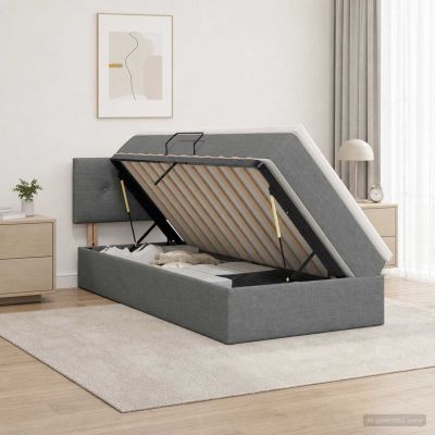 vidaXL Postel s úložným prostorem a matrací Tmavosivá 100 x 200 cm