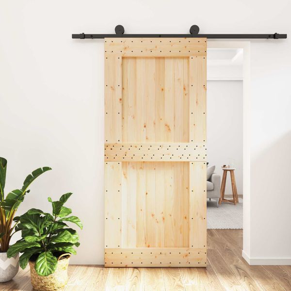 vidaXL Posuvné dvere Prírodná a čierna 95 x 210 cm