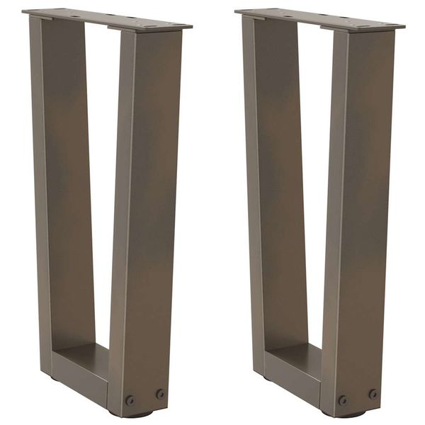 vidaXL Nohy konferenčného stolíka v tvare V, 2 ks, prírodná oceľ, 28 x (42-43,3) cm, oceľ