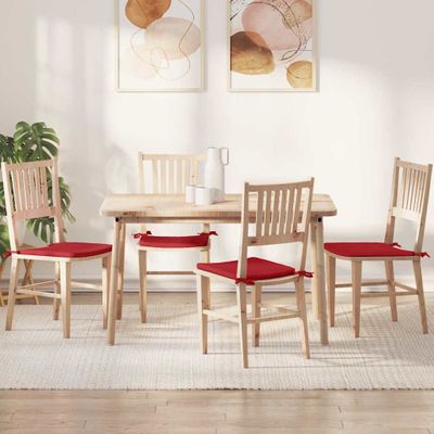 vidaXL Vankúše na sedenie 4 pcs Červená 40 x 40 x 3 cm látka