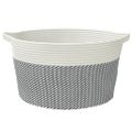 vidaXL Úložný kôš sivo-biely Ø40x25 cm bavlna