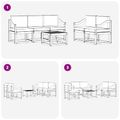 vidaXL Záhradná súprava gaučov 6 ks Biela a svetlosivá Polyester