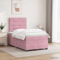vidaXL Posteľ boxspring s matracom Ružová 120 x 200 cm Zamat