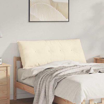 vidaXL Poduška na chrbát Krémová 120 x 50 cm Kordúrová tkanina