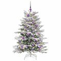 vidaXL Umelý Sklápací Vianočný Stromček Biela 150 cm PE a PVC
