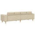 vidaXL Pohovka do obývačky Krémová 250 x 77 x 76 cm Polyester