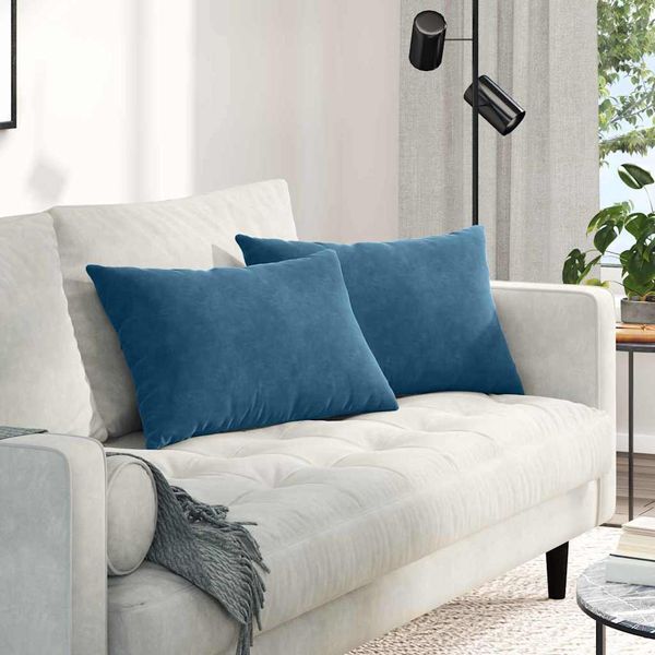 vidaXL Vankúše na pohovku 2 pcs Modrá 60 x 40 cm Kordúrová tkanina