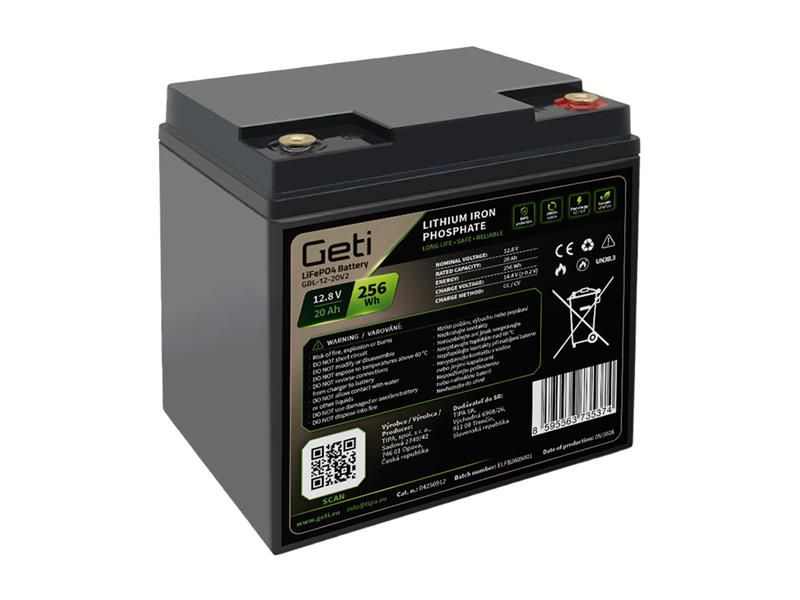 Batéria LiFePO4 12,8 V 20 Ah GETI GBL-12-20V2