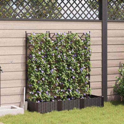 vidaXL Záhradný kvetináč 3 pcs Hnedá 120 x 40 x 125,5 cm Plast