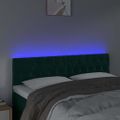 vidaXL Čelo postele s LED tmavozelené 144x7x78/88 cm zamat
