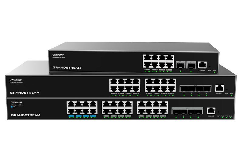 Grandstream GWN7813P L3 spravovaný sieťový prepojovač PoE, 24 porty / 4 SFP+