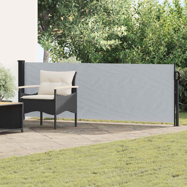 vidaXL Retračná bočná markíza Sivá 500 x 100 cm Polyester