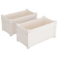 vidaXL Záhradné kvetináče 2 ks biele 60x31x31 cm borovicový masív