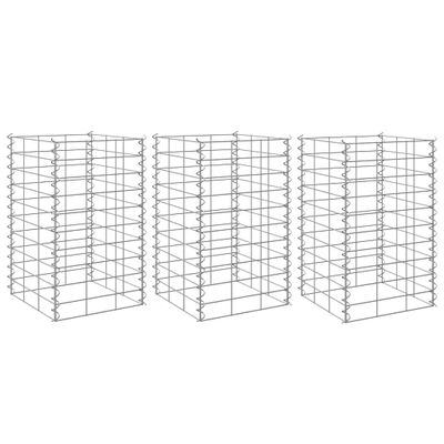 vidaXL Gabiónové vyvýšené záhony 3 ks 30x30x50 cm, železo