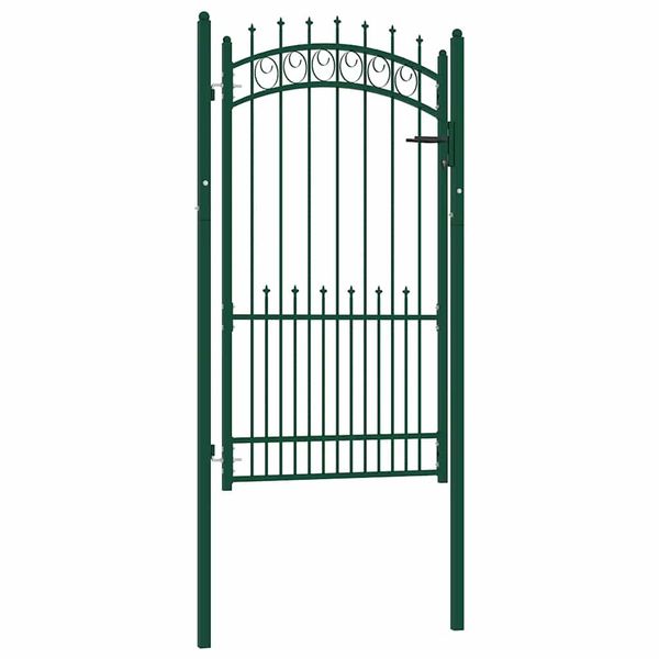 vidaXL Plotová brána EMMEN s hrotmi oceľ 104x134,5 cm zelená