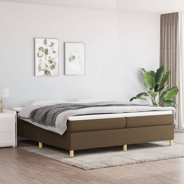 vidaXL Boxspring posteľ s matracom tmavohnedá 200x200 cm látka